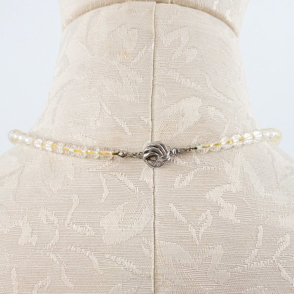 Vintage Clear Czech Glass Beaded Crystal Choker Necklace - Picture 5 of 6